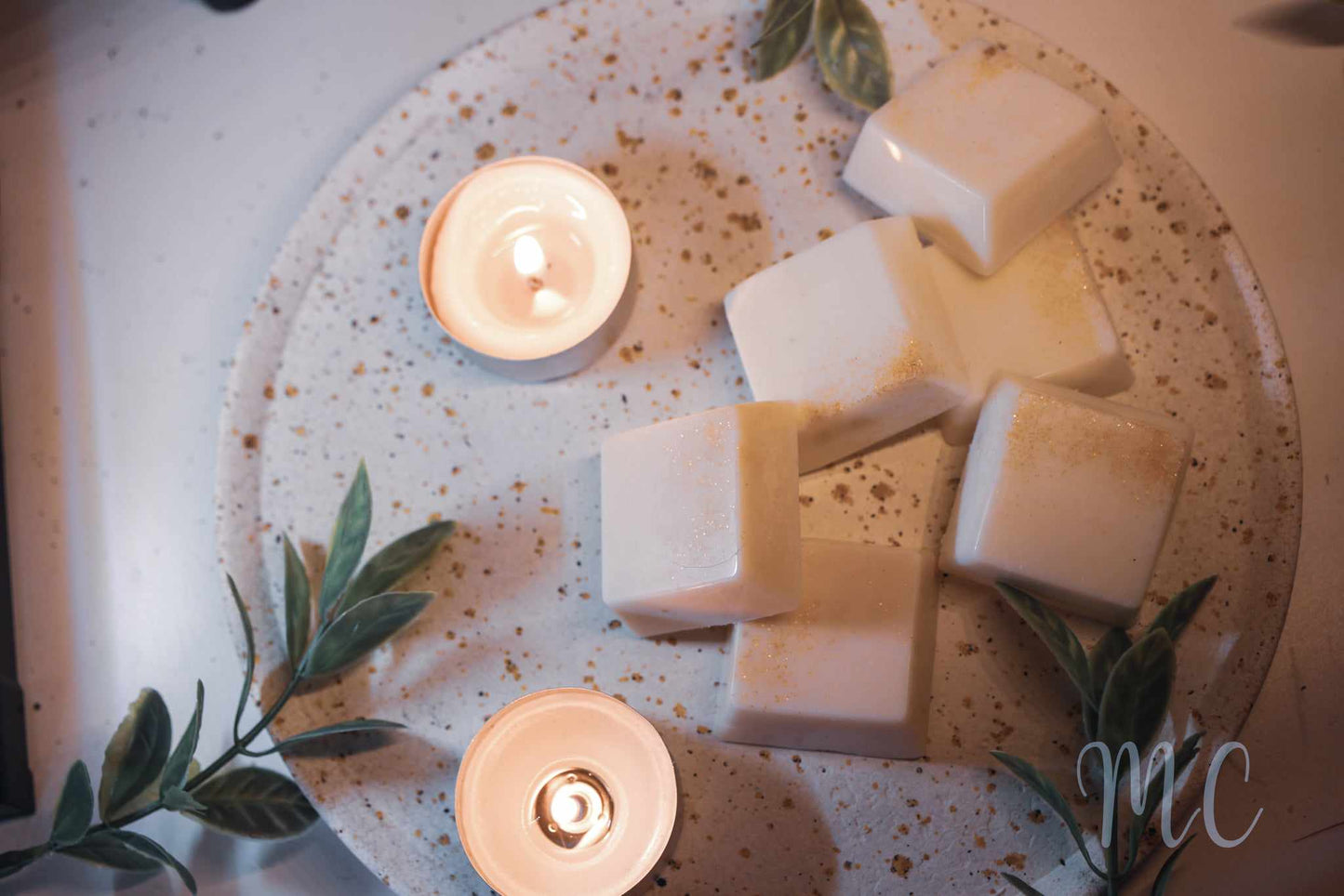 Fondant parfumé cube, cire végétale